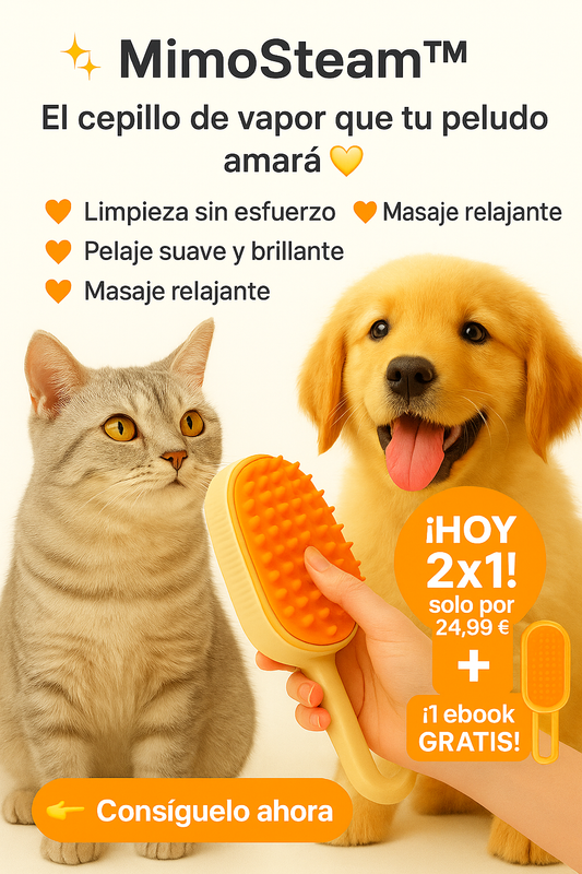 MimoSteam™ El cepillo de vapor que tu peludo amará 💛 1+1 gratis